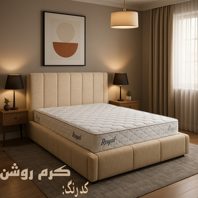 تخت خواب چوبی دونفره دیباروکش امیدی مدل تدی T9 سایزه 200×160 سانتی متر - Image 6