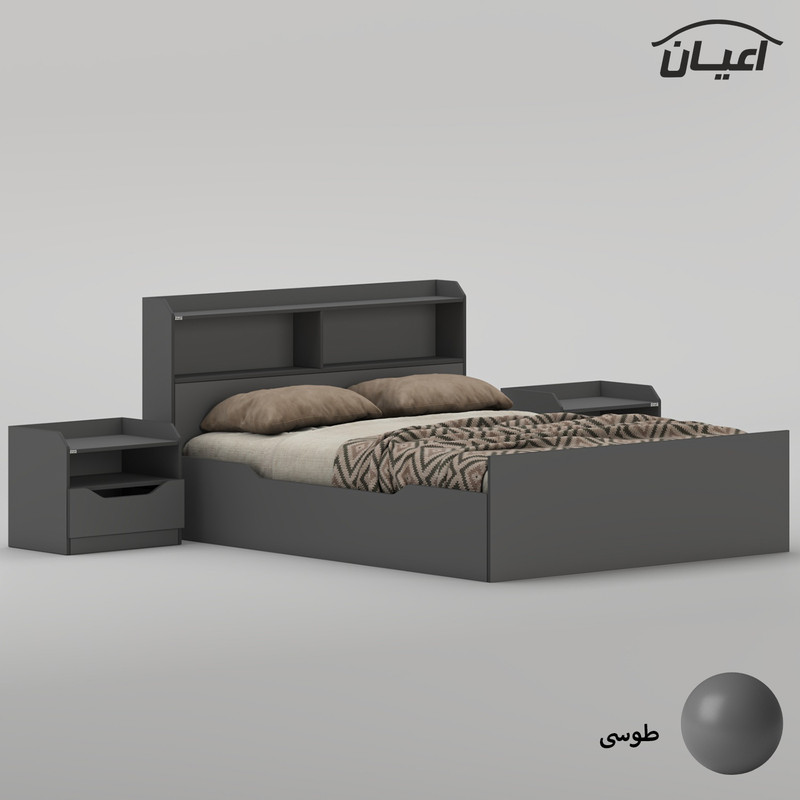 سرویس تخت خواب دو نفره ملامینه اعیان مدل FH996 سایز 160x200 سانتی متر به همراه دو عدد پاتختی - Image 4