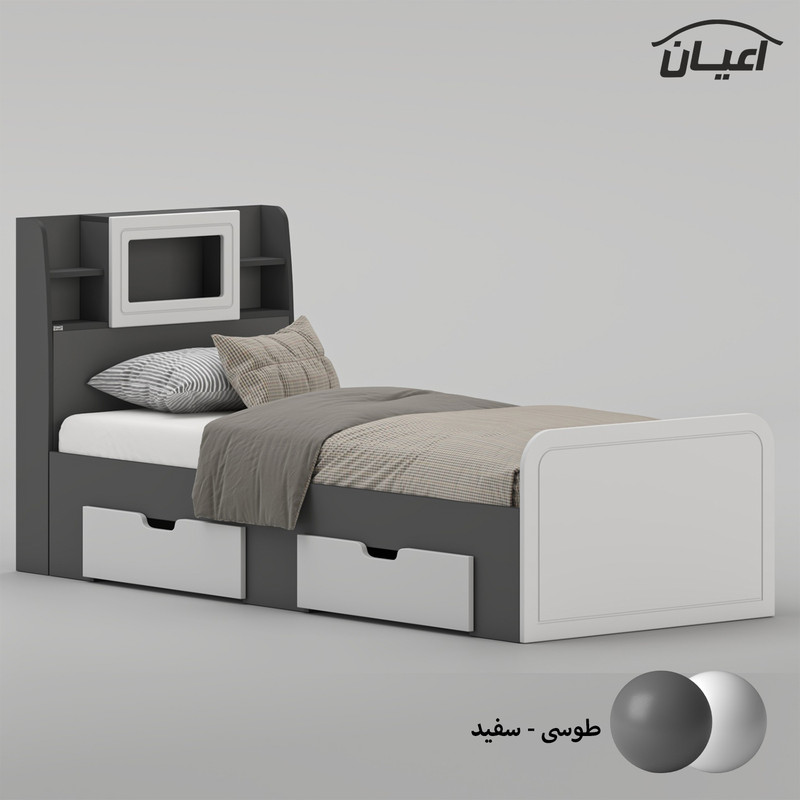 تخت خواب ملامینه یک نفره اعیان مدل FH981 سایز 90x200 سانتی متر - Image 8