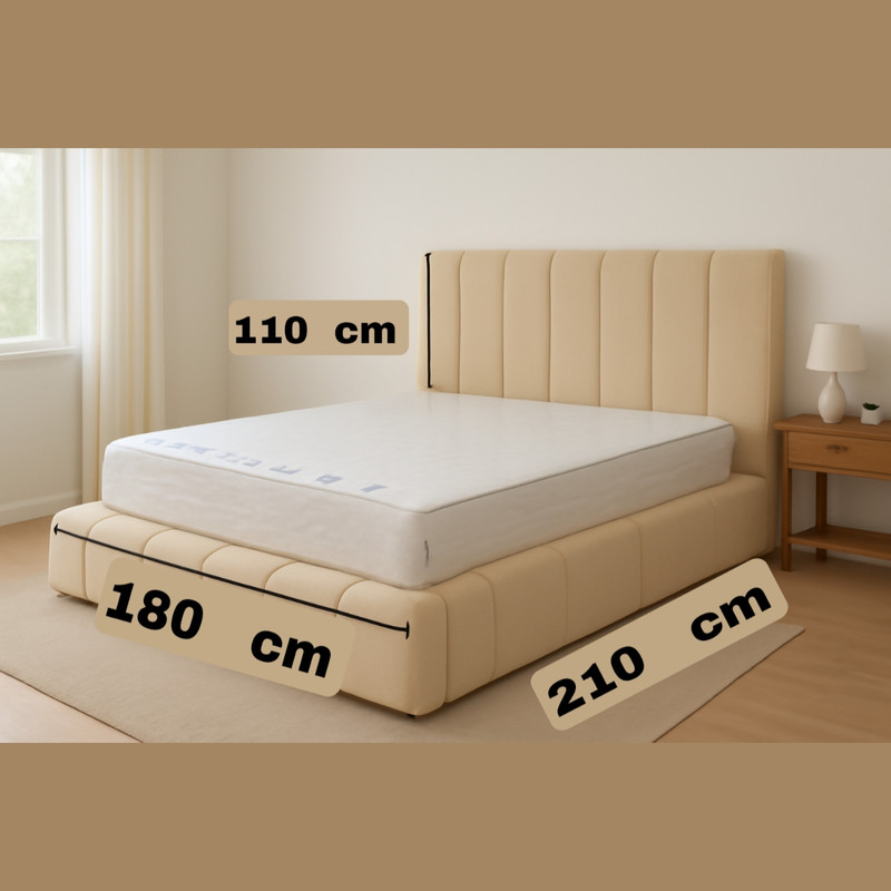 تخت خواب چوبی دونفره دیباروکش امیدی مدل تدی T9 سایزه 200×160 سانتی متر - Image 7