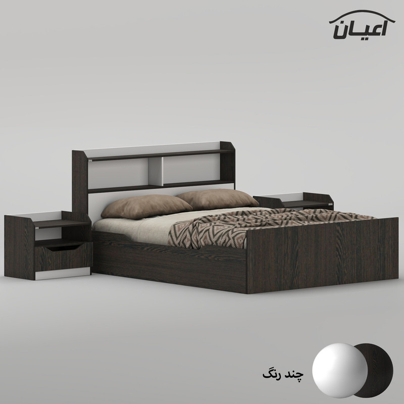 سرویس تخت خواب دو نفره ملامینه اعیان مدل FH996 سایز 160x200 سانتی متر به همراه دو عدد پاتختی - Image 9