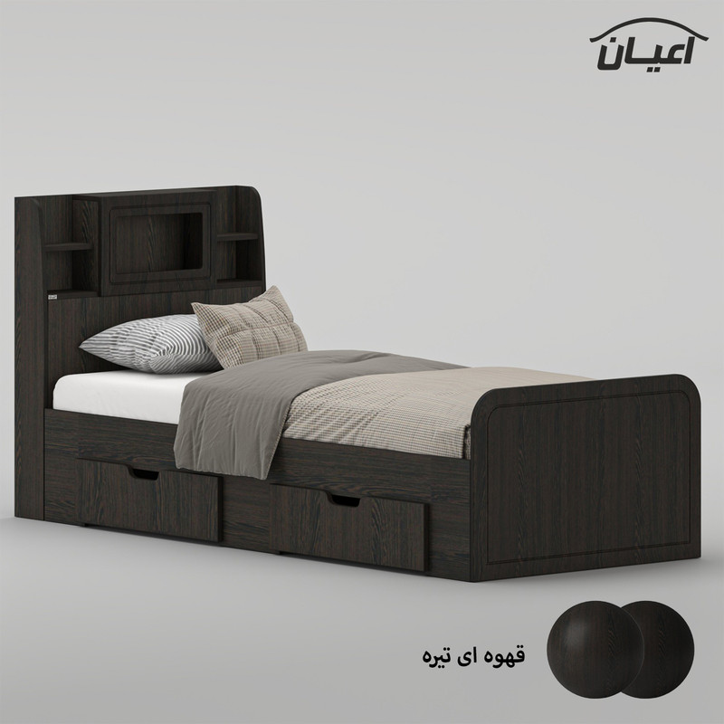 تخت خواب ملامینه یک نفره اعیان مدل FH981 سایز 90x200 سانتی متر - Image 7