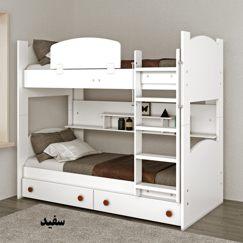 تخت خواب دو طبقه وینه چوب مدل رویال سایز 90x200 سانتی متر - Image 5