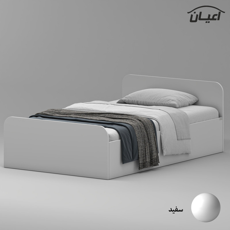 تخت خواب ملامینه یک نفره اعیان مدل FH932 سایز 120x200 سانتی متر - Image 2