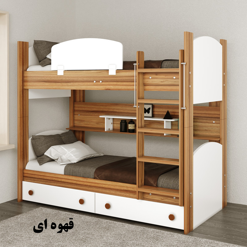 تخت خواب دو طبقه وینه چوب مدل رویال سایز 90x200 سانتی متر - Image 3