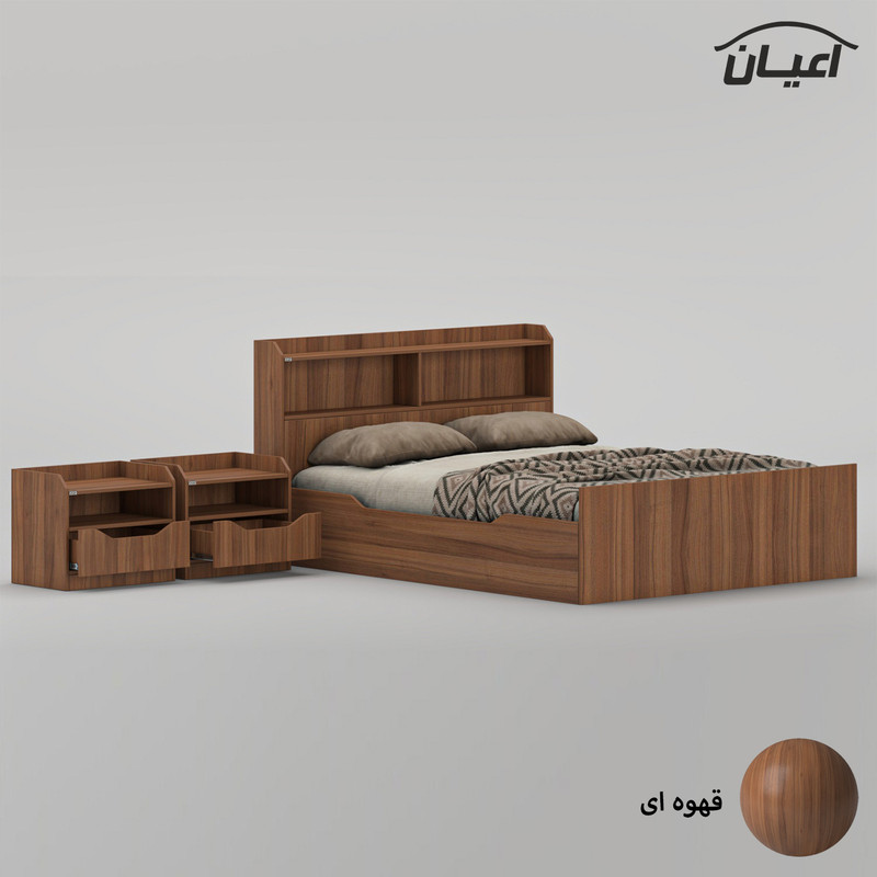 سرویس تخت خواب دو نفره ملامینه اعیان مدل FH996 سایز 160x200 سانتی متر به همراه دو عدد پاتختی - Image 11
