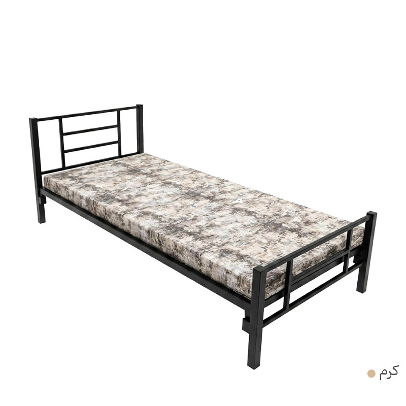 تخت خواب فلزی یکنفره مدل AF01 سایز 200×90 سانتی متر همراه با تشک طبی - Image 8