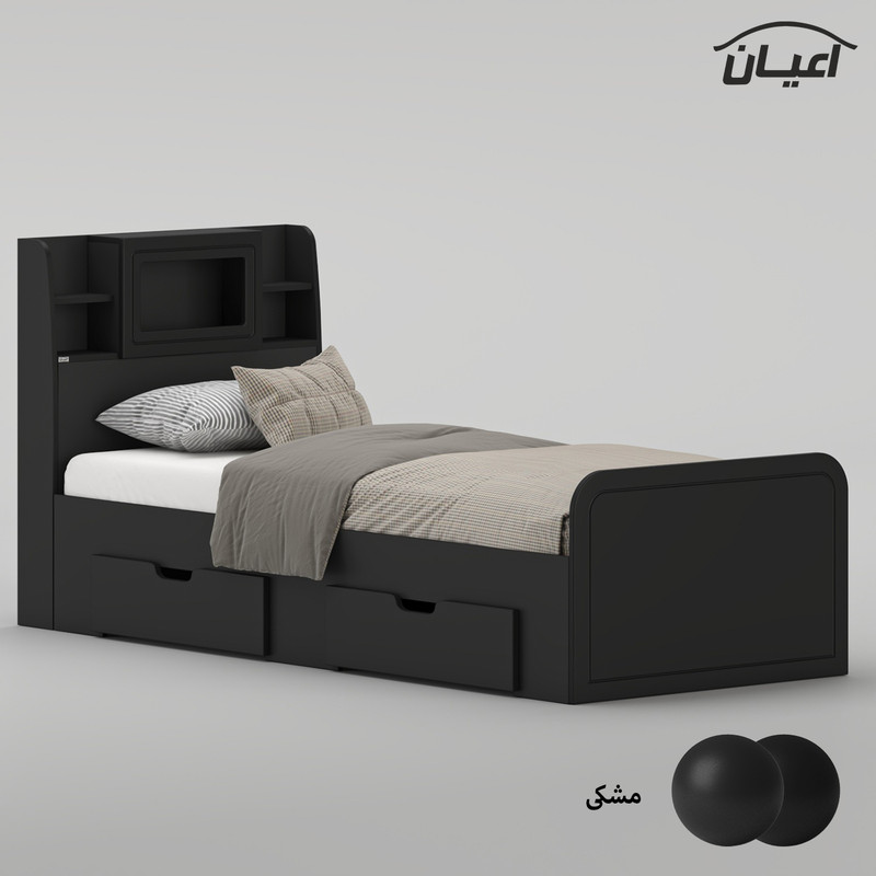 تخت خواب ملامینه یک نفره اعیان مدل FH981 سایز 90x200 سانتی متر - Image 4