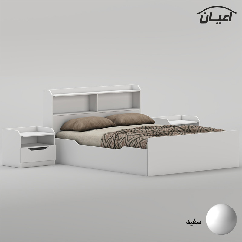 سرویس تخت خواب دو نفره ملامینه اعیان مدل FH996 سایز 160x200 سانتی متر به همراه دو عدد پاتختی - Image 3
