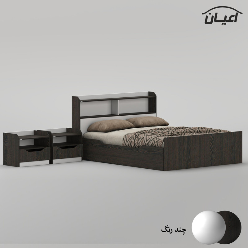 سرویس تخت خواب دو نفره ملامینه اعیان مدل FH996 سایز 160x200 سانتی متر به همراه دو عدد پاتختی - Image 10