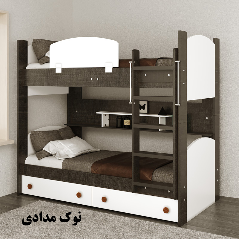 تخت خواب دو طبقه وینه چوب مدل رویال سایز 90x200 سانتی متر - Image 4