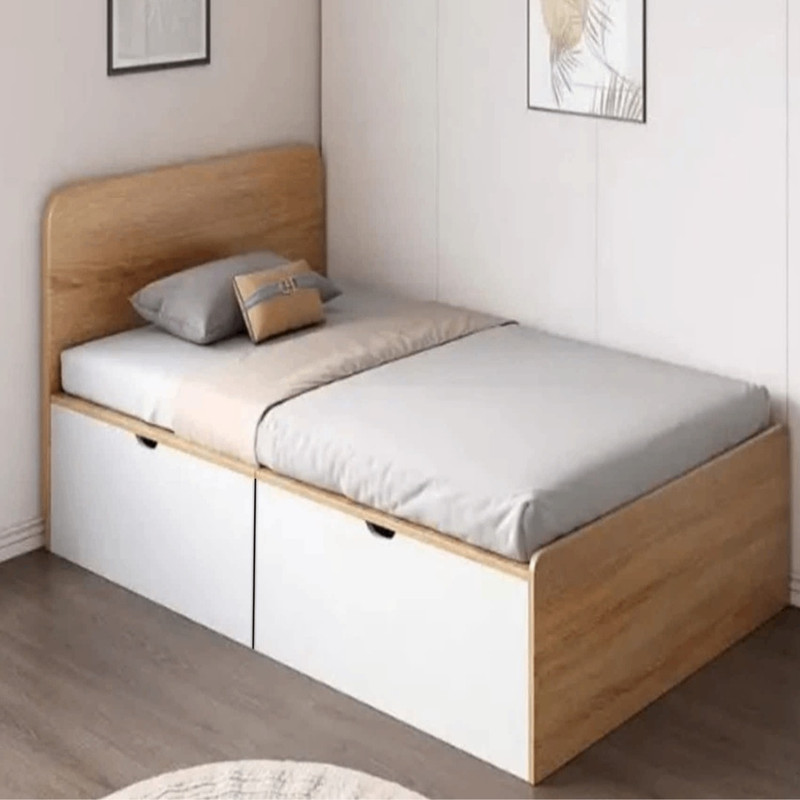 تخت خواب ملامینه یک نفره توپولون مدل b2 سایز 90×200 سانتی متر