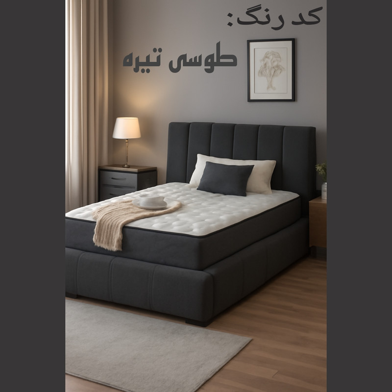 تخت خواب چوبی دونفره دیباروکش امیدی مدل تدی T9 سایزه 200×160 سانتی متر - Image 3