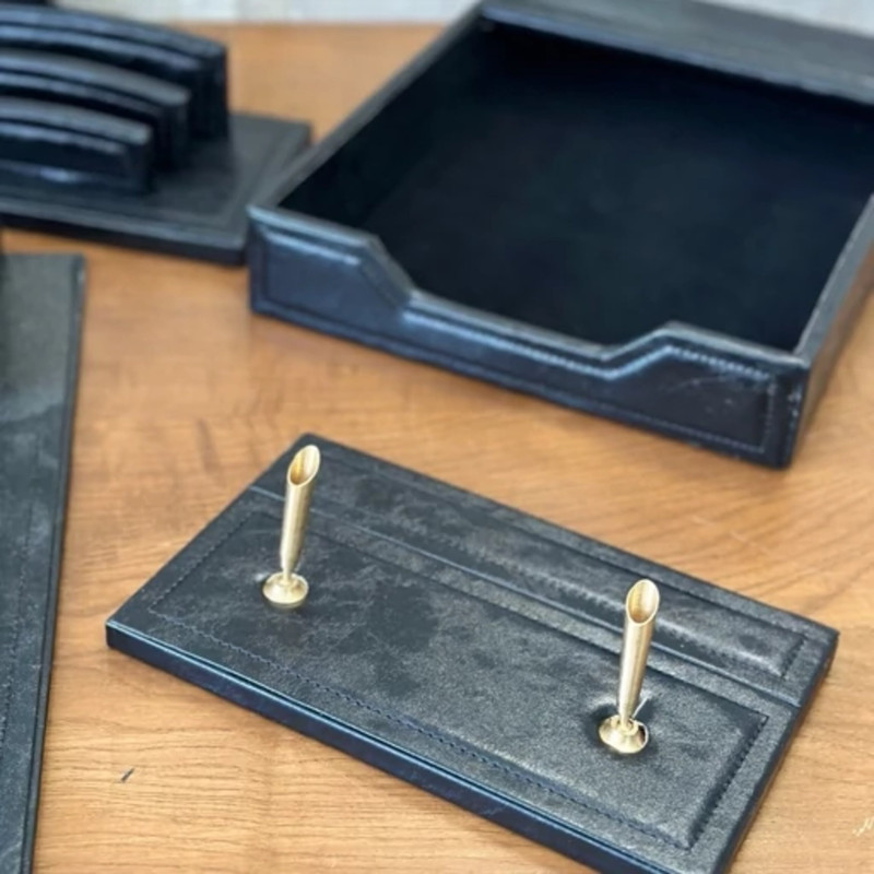ست ۱۰ تکه لوازم اداری رومیزی مدل مدیریتی چرم ابر و باد کد 710 - Image 12