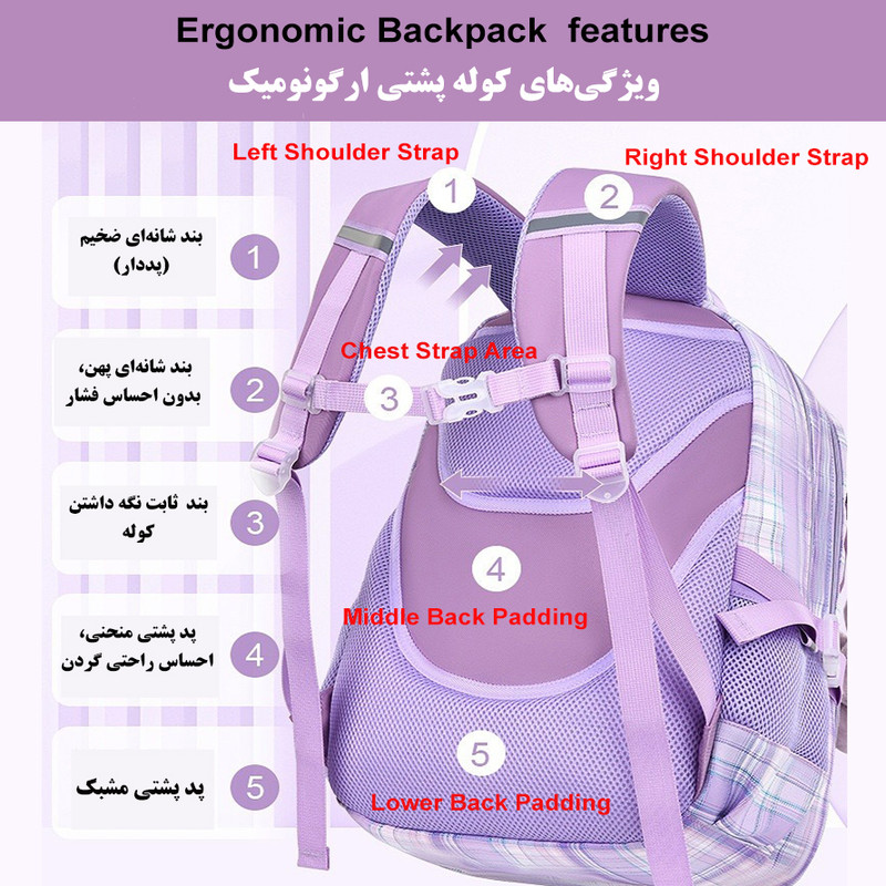 کوله پشتی مدرسه تونگدا مدل T2858 - Image 8