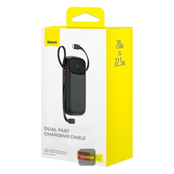 پاوربانک 22.5 وات بیسوس مدل 22.5W QPow2 Dual Cable ظرفیت 10000 میلی آمپر ساعت - تصویر 10