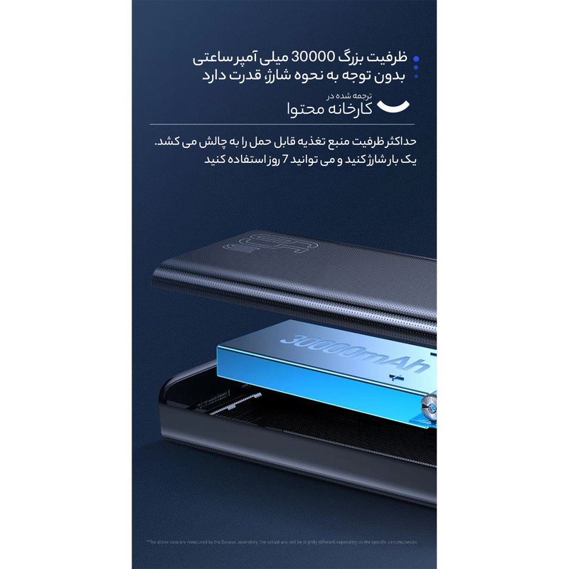 پاوربانک باسئوس مدل Ambilight dighital display BS-30KP365 ظرفیت 30000 میلی آمپرساعت - تصویر 11