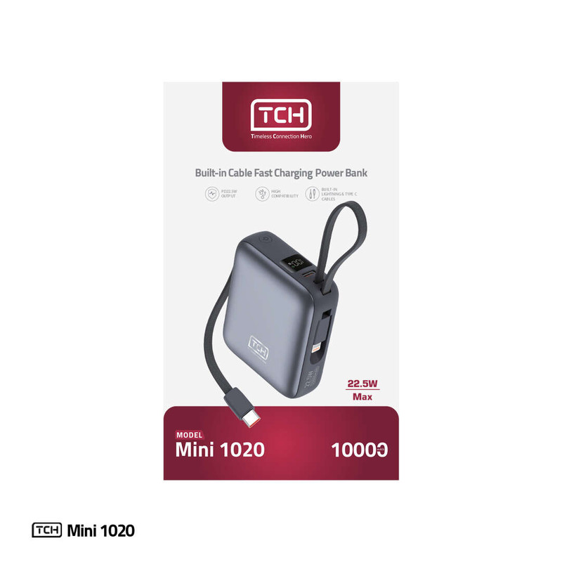 پاوربانک 22.5 وات تی سی اچ مدل Mini 1020 ظرفیت 10000 میلیآمپرساعت به همراه کابل تبدیل USB-C به لایتنینگ - تصویر 7