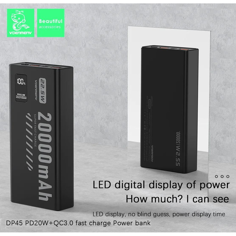 پاوربانک وی دنمن وی مدل DP45 ظرفیت 20000 میلی آمپر ساعت - Image 2
