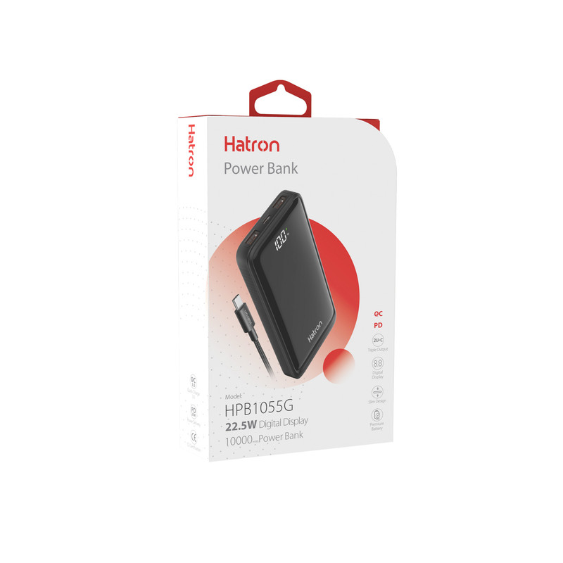 پاوربانک هترون مدل HPB1055G با ظرفیت 10000میلی آمپر ساعت - تصویر 5