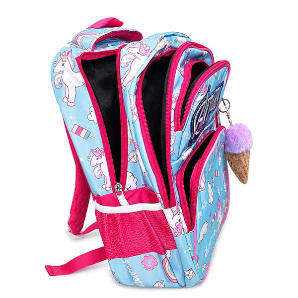 کوله پشتی مدرسه مدل اسب تک شاخ با آویز طرح بستنی کد sl0014 - Image 6