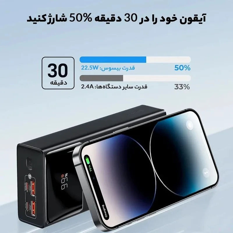 پاوربانک 30 وات بیسوس مدل PPXJ3030 ظرفیت 30000 میلیآمپرساعت - تصویر 7